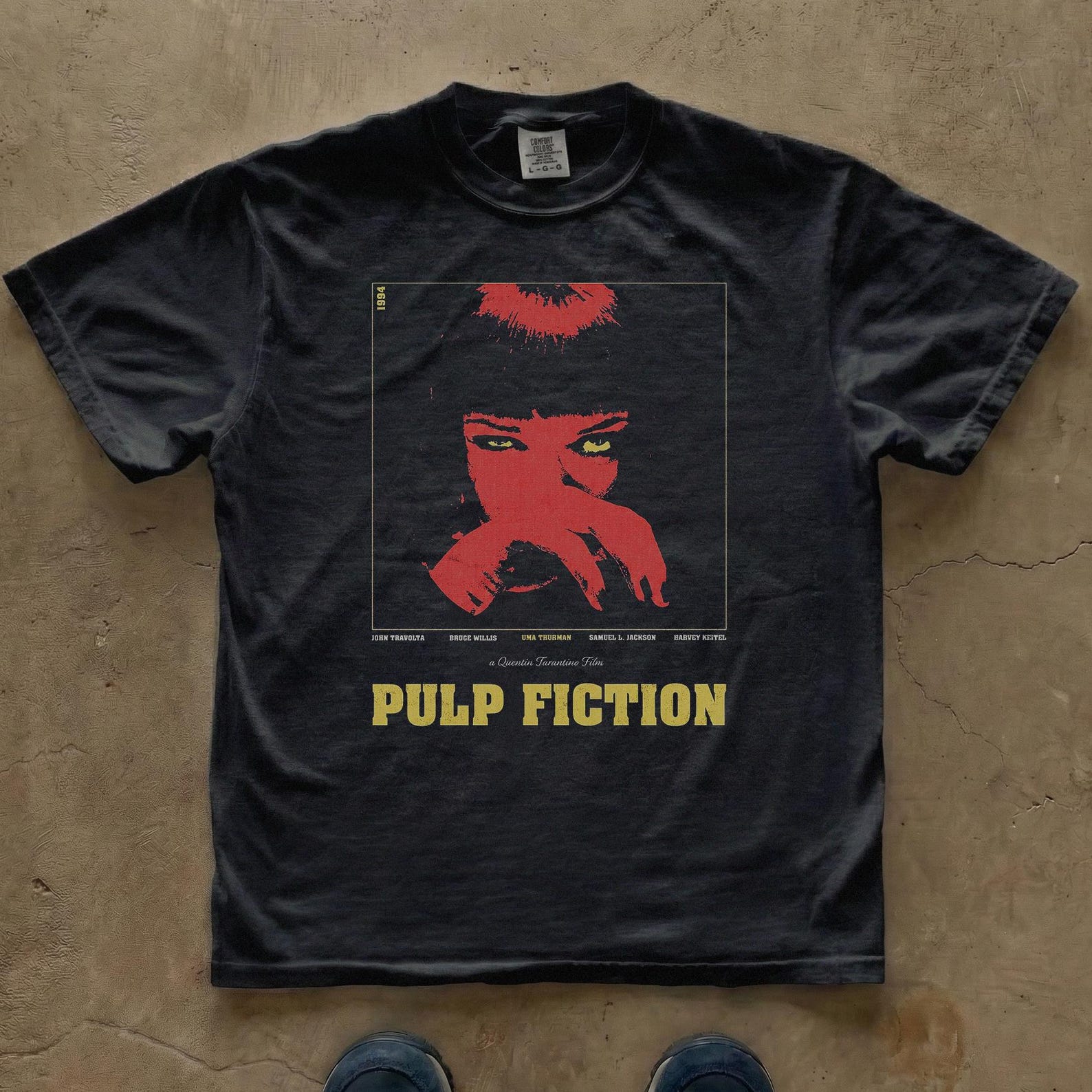 Pulp Fiction Tribute T-Shirt | Quentin Tarantino Uma Thurman | Vintage Tee Comfort Colors M