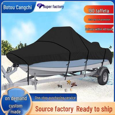 V-Shaped Outdoor Dust & Rainproof Taffeta Boat Cover - 190T Protective Sunscreen for Yachts