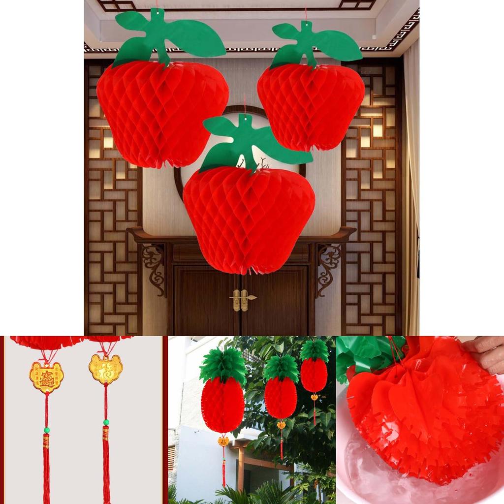 Vibrant Pineapple Apple Lanterns Perfect For Chinese New Year And Festive Home Decorations