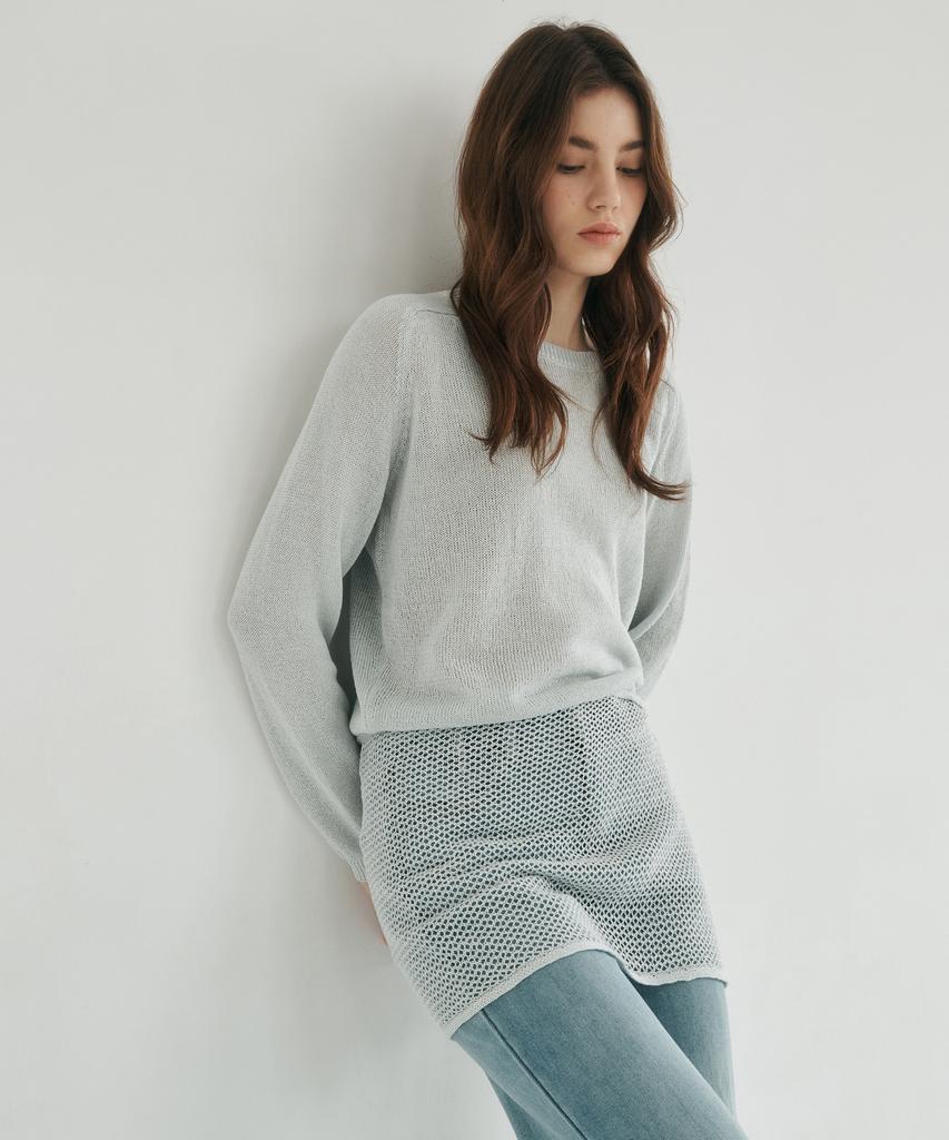 LOSSYROW Mellow Wrap Knit Set Sky Blue