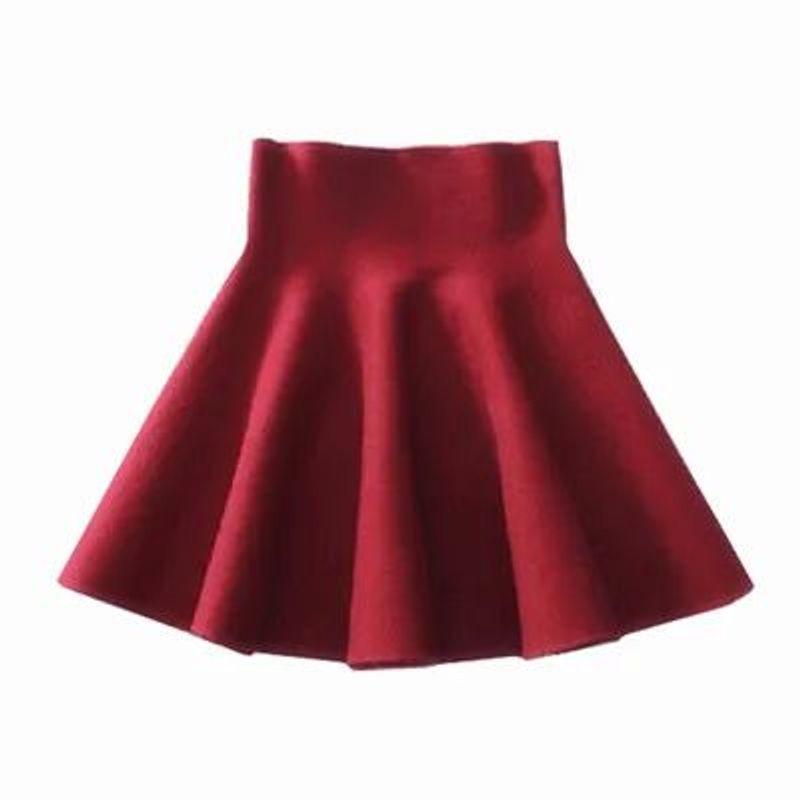 High Waisted Pleated Skirt with Large Hem Women High Waist Big Swing Pleated Skirt