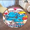 Custom Name The Smurfs Printed Round Rug Carpet Chair Rug Area Rug Entryway Doormats,for Office Chair Living Room Bedroom Kitchen Room.