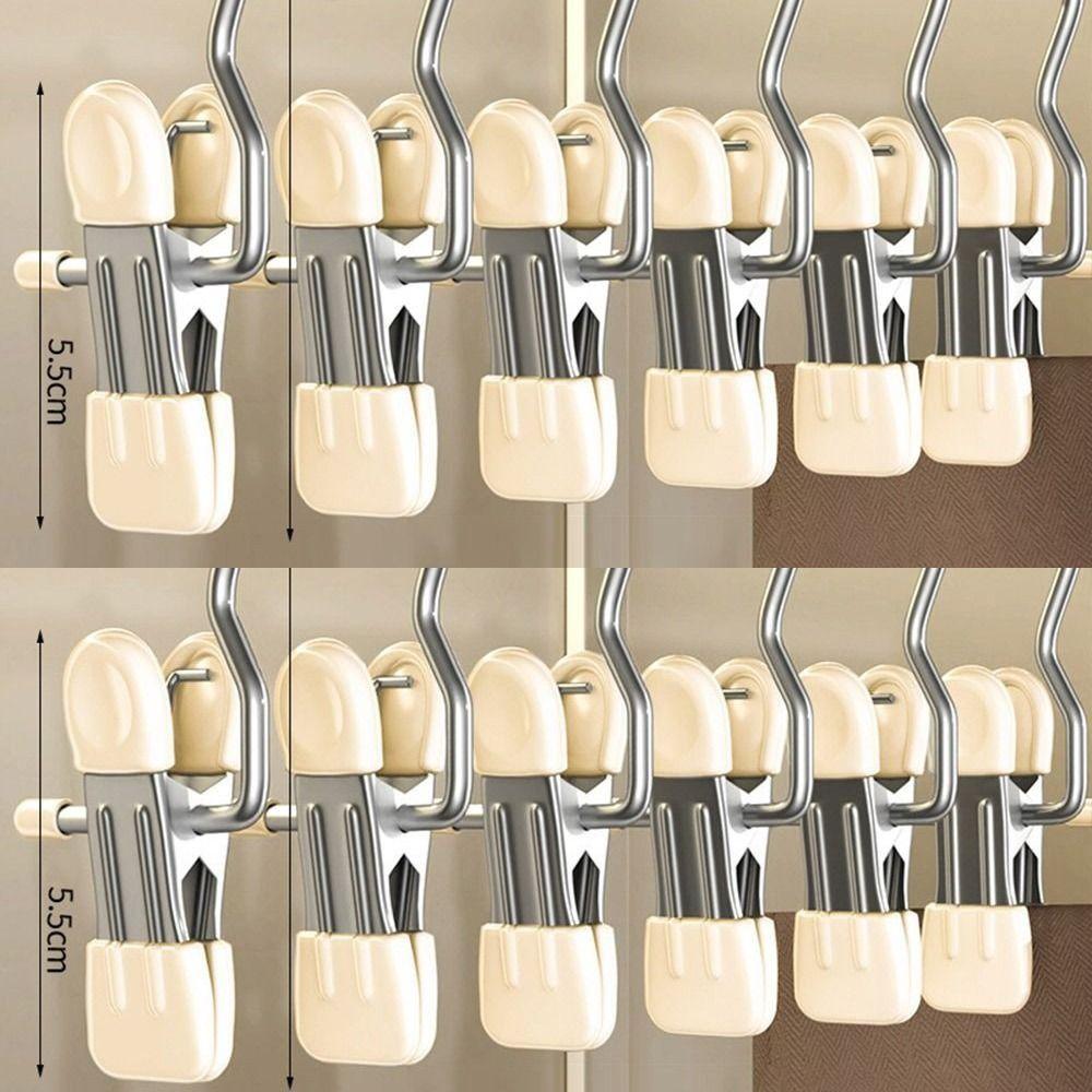 1/5/10PCS Windproof Stainless Steel Pants Clip with Hook Home Storage Rack  for Household