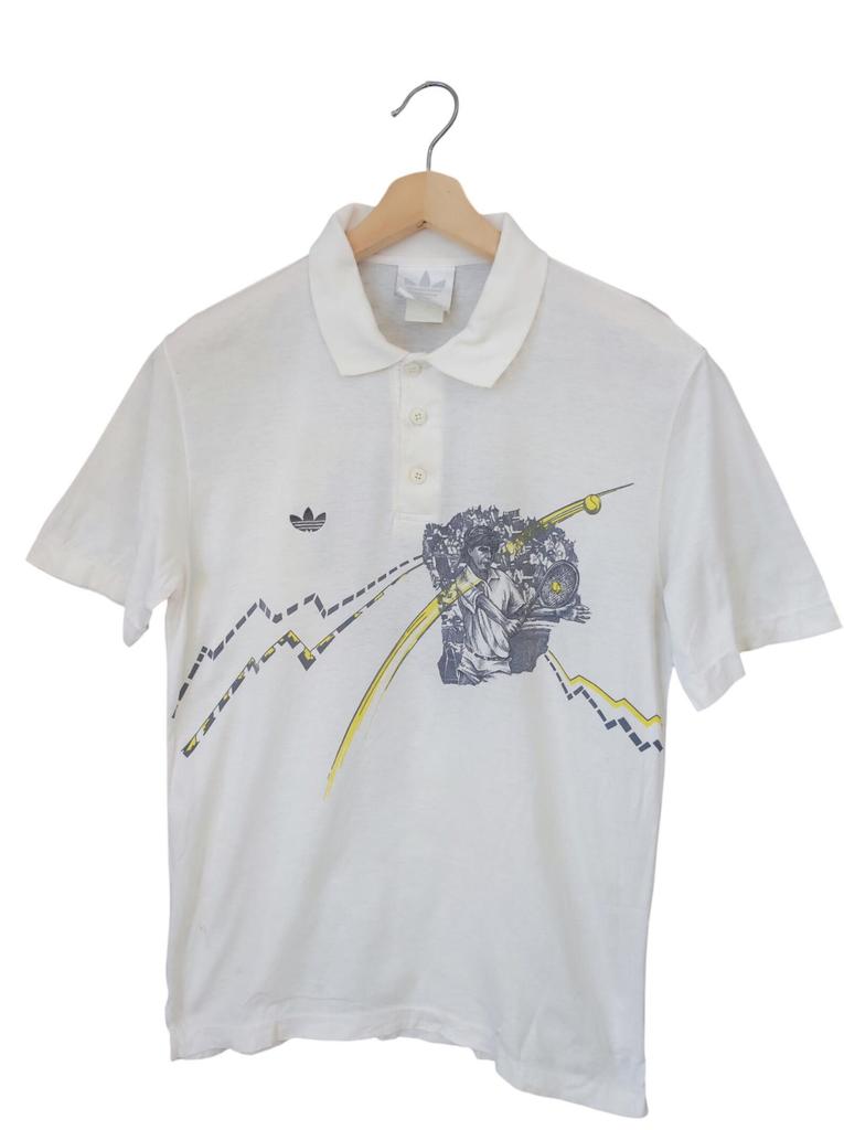 Vintage Adidas Vintage Ivan lendl t shirt very rare size Small to Med / 1990s Tennis ATP memorabilia Signature series tee / 80s tennis wear