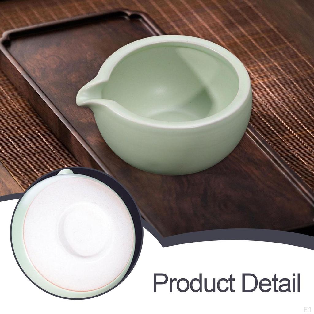 Ceramic Bowl for Matcha Preparation with Spout Gift Tea Enthusiasts