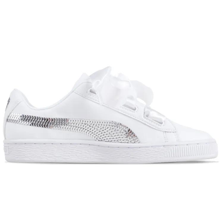 PUMA Basket Low top Kids' Skateboarding Shoes White Teenagers (Unisex) Kids' Skateboarding Shoes 366847 02
