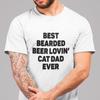 Bestes bärtiges bierliebendes Katzenvater-T-Shirt Katzenvater-Shirt Geschenk Lustiges Geschenk für Bierliebhaber Katzenbesitzer Geschenk Bärtiger Vater Tee Retro Vintage Oberteil