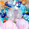 168 Pieces Ocean Theme Balloon Set Cartoon Fish Aluminum Foil Balloon Birthday Party Gender Reveals Aquarium Background Layout