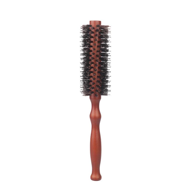 Boar Bristle Round Wood Curling Brush for Hair Styling