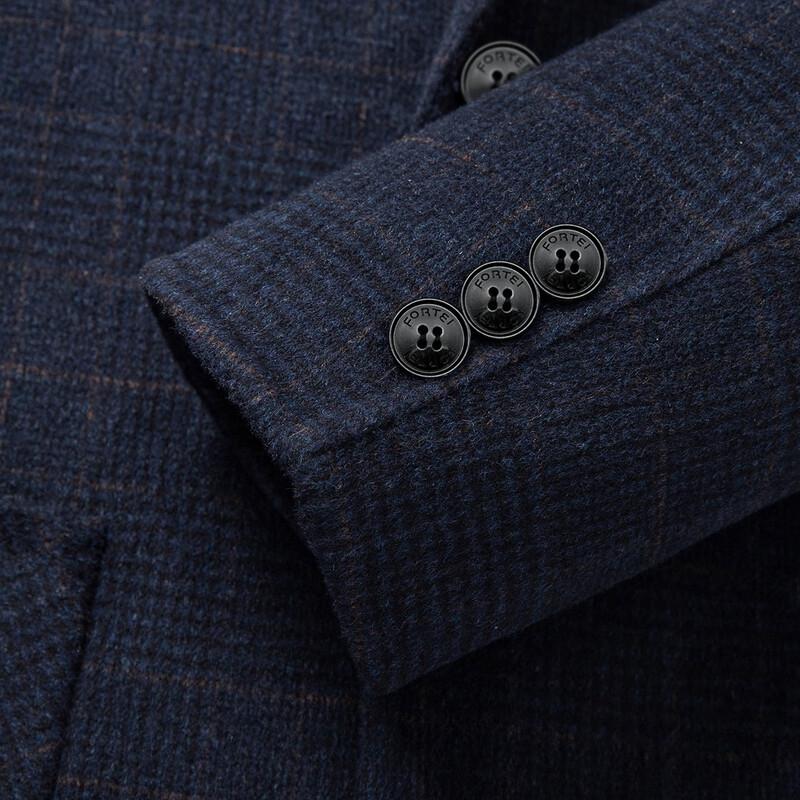 Men's 60% Wool Blend Business Plaid Overcoat