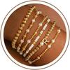 Turandoss 18K Gold Plated Beaded Stretch Initial Bracelet for Women Gifts