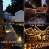 7M/12M Solar Tube Rope Lights Outdoor Waterproof LED String Fairy Strip 8 Modes for Garden Wedding Christmas Tree Fence Decoration