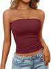 Damen Bandeau gerafftes Crop-Top - Lässig, Vielseitig, Eng anliegend