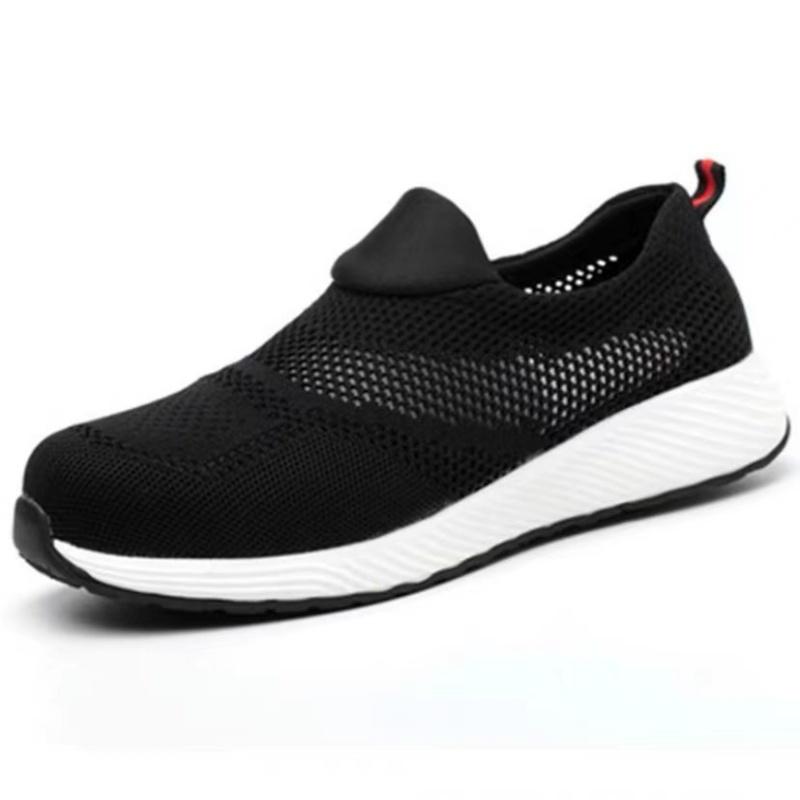 

Summer Work Shoes Steel Toe Anti-smash Protection Boots Breathable Lightweight Sneaker Indestructible Safety Cold Shoes 46 чёрный