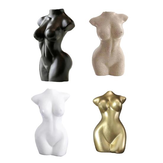 Yousheng Vase Ornament, Women Figure Shape Vase for Flower Arrangement Decoration, Bedroom Living Room Balcony Garden Windowsill Home
