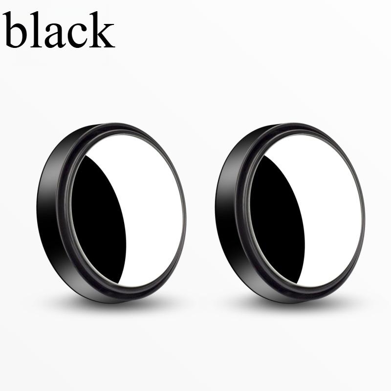 1PAIR Car Reversing Rearview Mirror Paste Type Car Small Round Mirror 360 Degree Adjustable Large Field of View Auxiliary Wide-angle Blind Spot Mirror