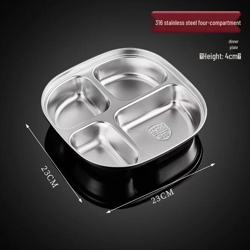 Food Grade 316 Stainless Steel Kids Divided Plate