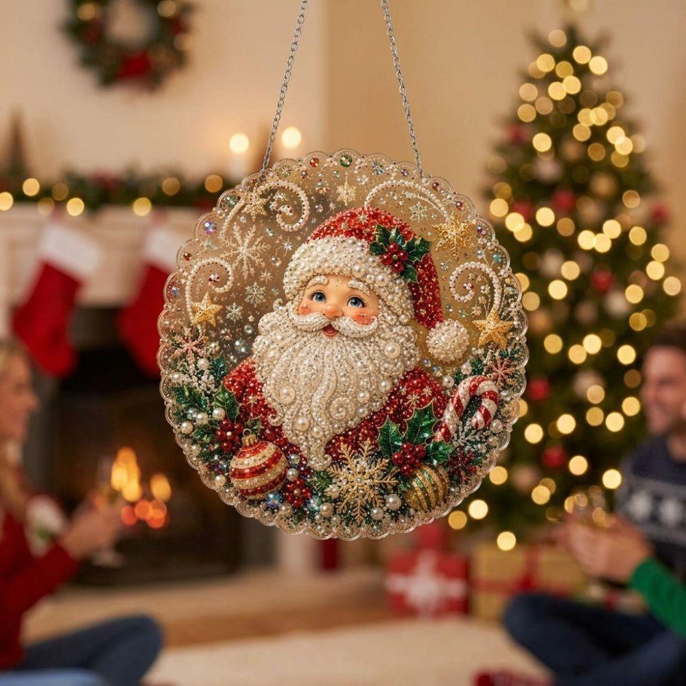 Christmas Tree Christmas Painting Kit Round Xmas Ornament Kit Festive Gift