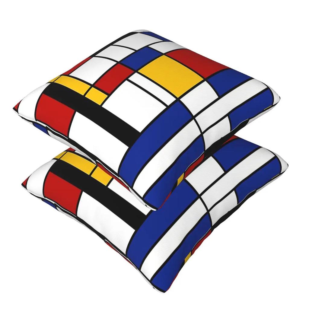 Piet Mondrian 2 Pcs Square Pillowcase Pillow Cover Cushion Decor Comfort Throw Pillow For Home Car