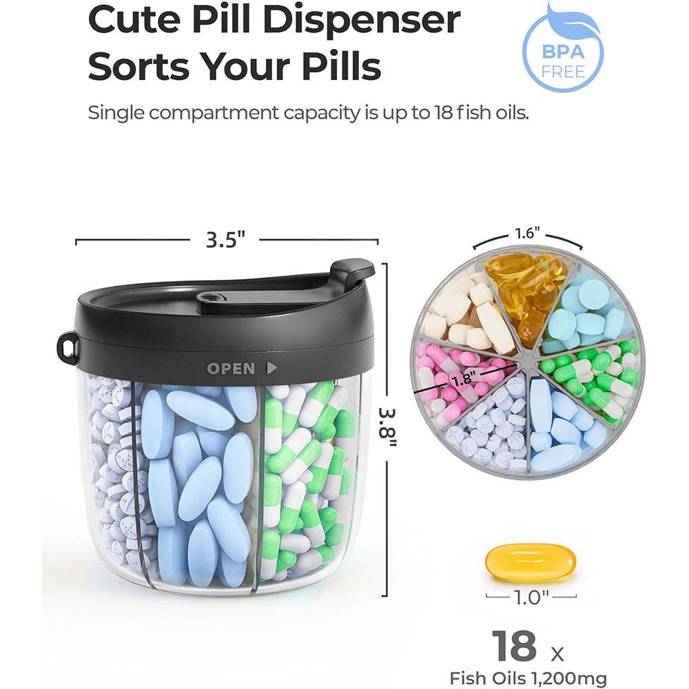 With 7 Large Compartments Pill Container Pill Bottle Organizer  for Travel Supplement Organizer
