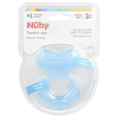 Teethe-eez, Silicone Tee, 3 Months or More, Blue, 1 Piece