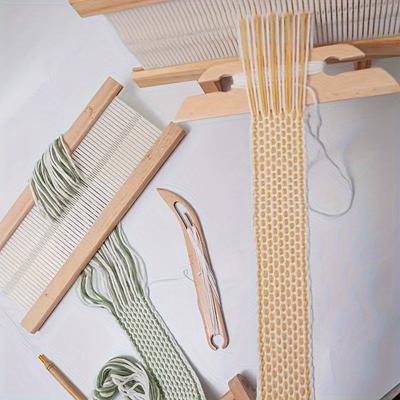 Wooden Beveled Inkle Weaving Shuttle Kit,Handcrafted Knitting Weaving Loom Tools Shuttle for Weaving DIY Craft Sewing Tools