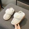 Fashion Elastic Band Fur Slippers Kid Girl Brand Design Winter Plush Sandals Luxury Slip-on Platform Mule Slide Child Warm Home Shoes