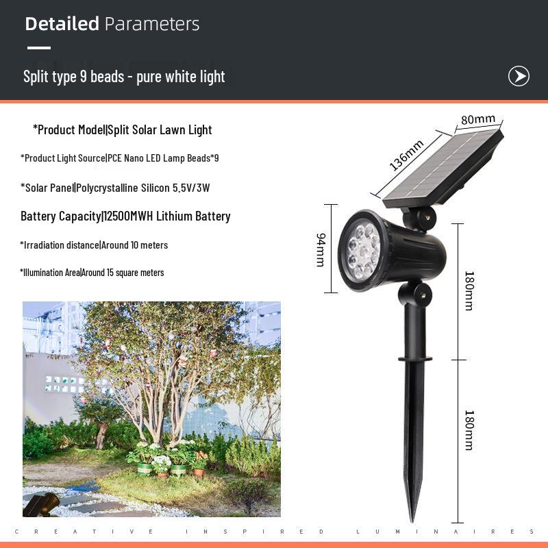 Solar LED Garden Landscape Spotlight - Waterproof Outdoor Lawn Light