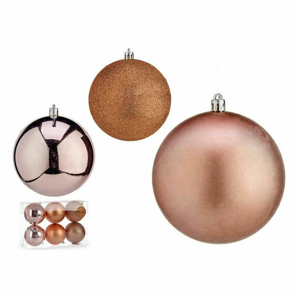 Set of Christmas Balls Pink Plastic 10 X 11 X 10 Cm (12 Units)