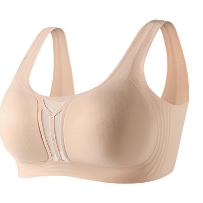 Skin Tone High Support Anti Sagging Wireless Bra with Wide Straps