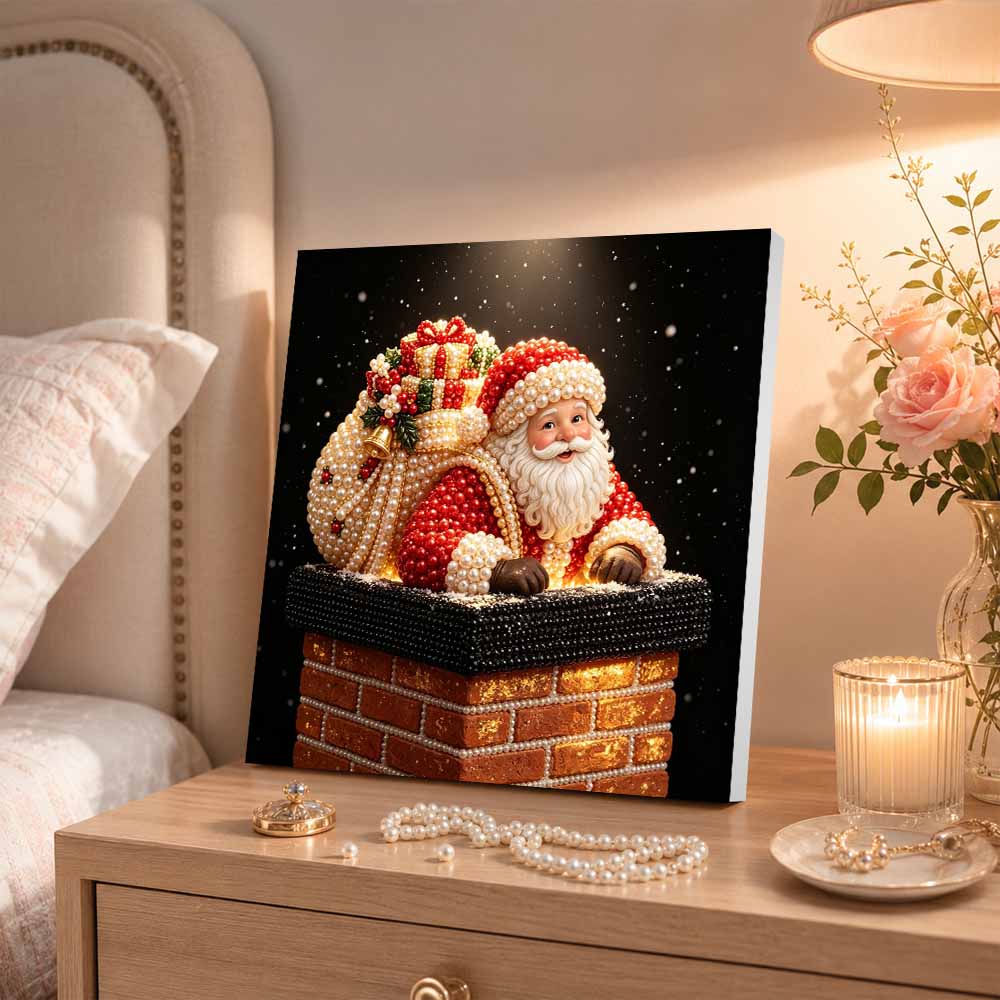 DIY Christmas Santa Claus Pearl Painting Kit for Festive Crafting. Home Wall Decoration
