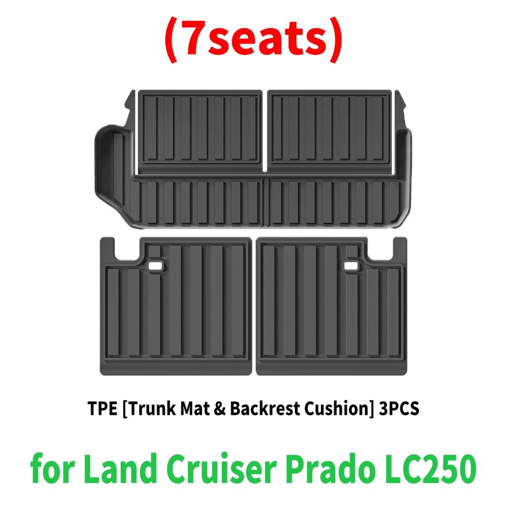 High-quality TPE Car Floor and Trunk Mats for Land Cruiser LC250 Prado 250 2024 2025, Waterproof and Easy To Clean
