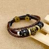 Direct Factory Sale Hand-Woven Retro Korean Style Cowhide Leather Cuff Bracelet for Men Size Adjustable Accessory
