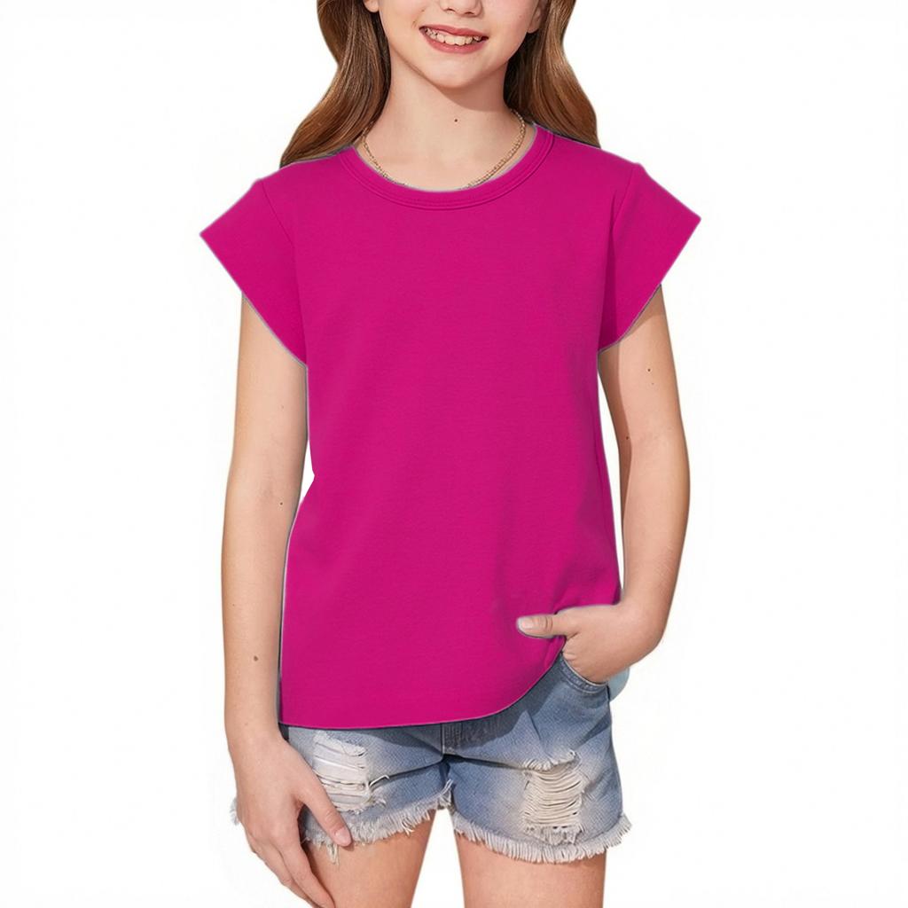 Children's Casual Short-sleeved Printed Round Neck Fashionable T-shirt Top