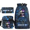 Murder Anime Peripheral Printed Children's School Bag Set Cross-border Leisure Student Backpack Three-piece Set