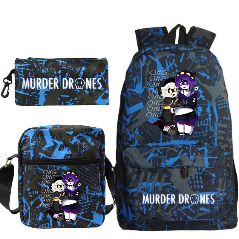 Murder Anime Peripheral Printed Children's School Bag Set Cross-border Leisure Student Backpack Three-piece Set