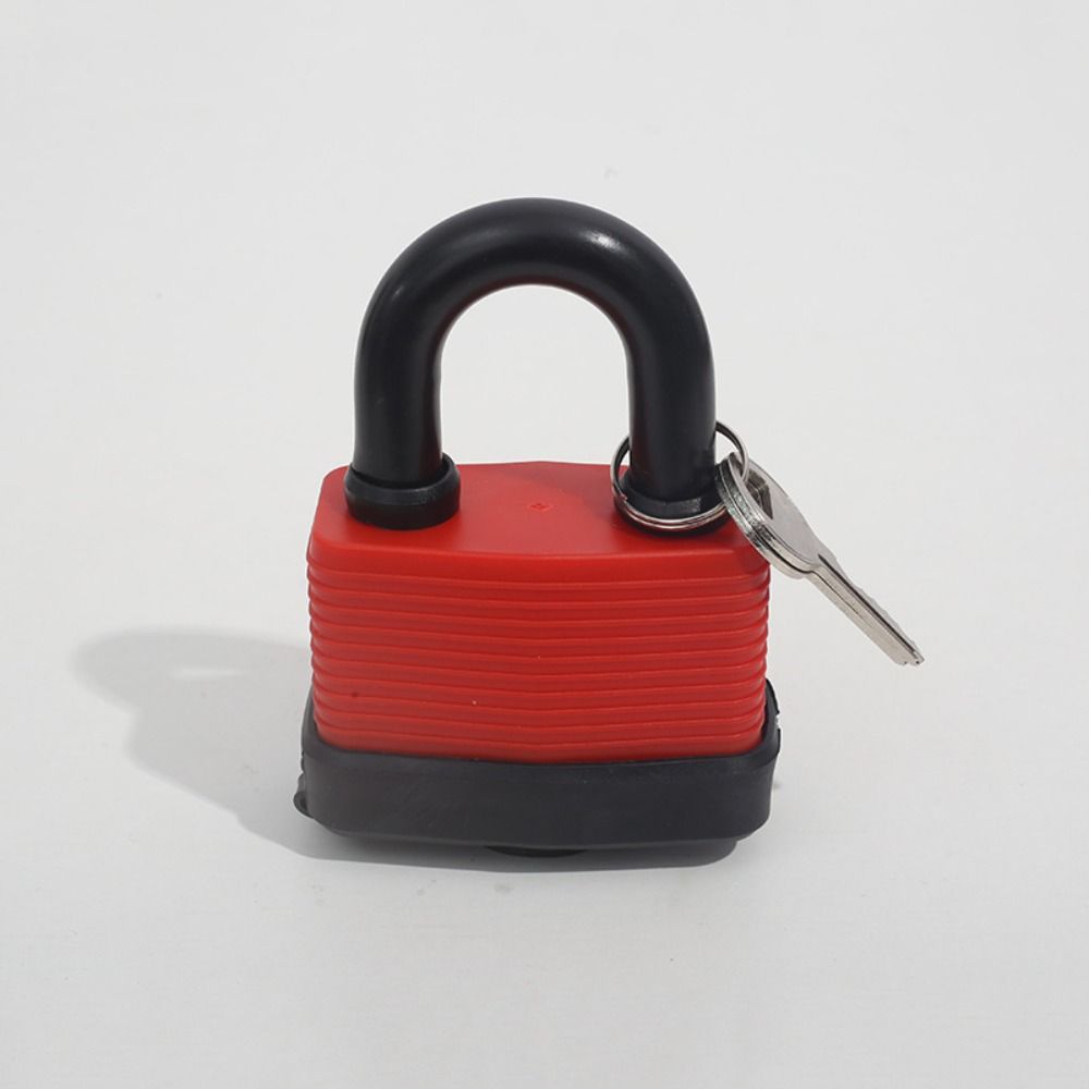 38.8/22.7/58.9mm Long/Short Shackle Red Daily Lock Key Laminated Steel Padlock  Indoor