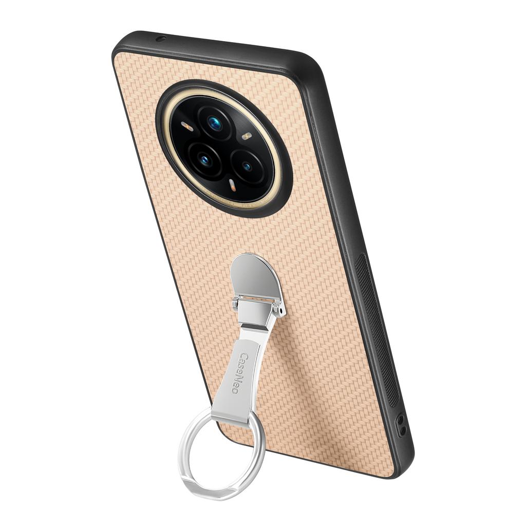 Pro Realme 14 Pro 5G Pouzdro Skládací Stojánek Kožený Zadní Kryt Textura Uhlíkových Vláken