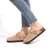 Goosecret Women Suede Clogs Slippers Men Classic Cork Mules Summer Outdoor Soft-Footed Anti-skid Beach Sandals With Arch Support