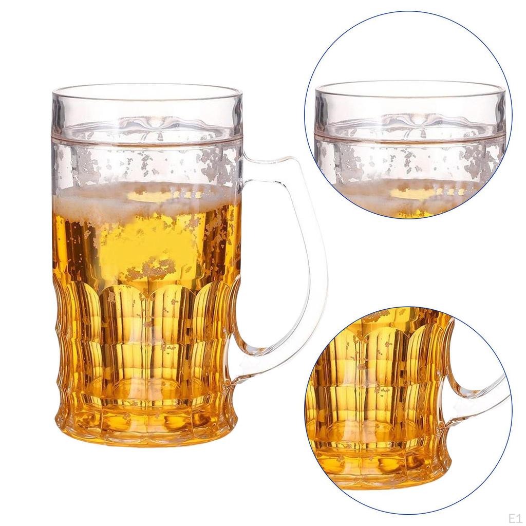 Fake Beer Mug Reusable Trick Props Tea Cup Creative Ice 420ml Capacity for Hotel Household