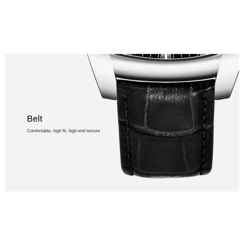 WWOOR Lederarmbanduhr Business New Concept Herrenarmbanduhr Wasserdicht Leuchtende Nadel Quarzuhr