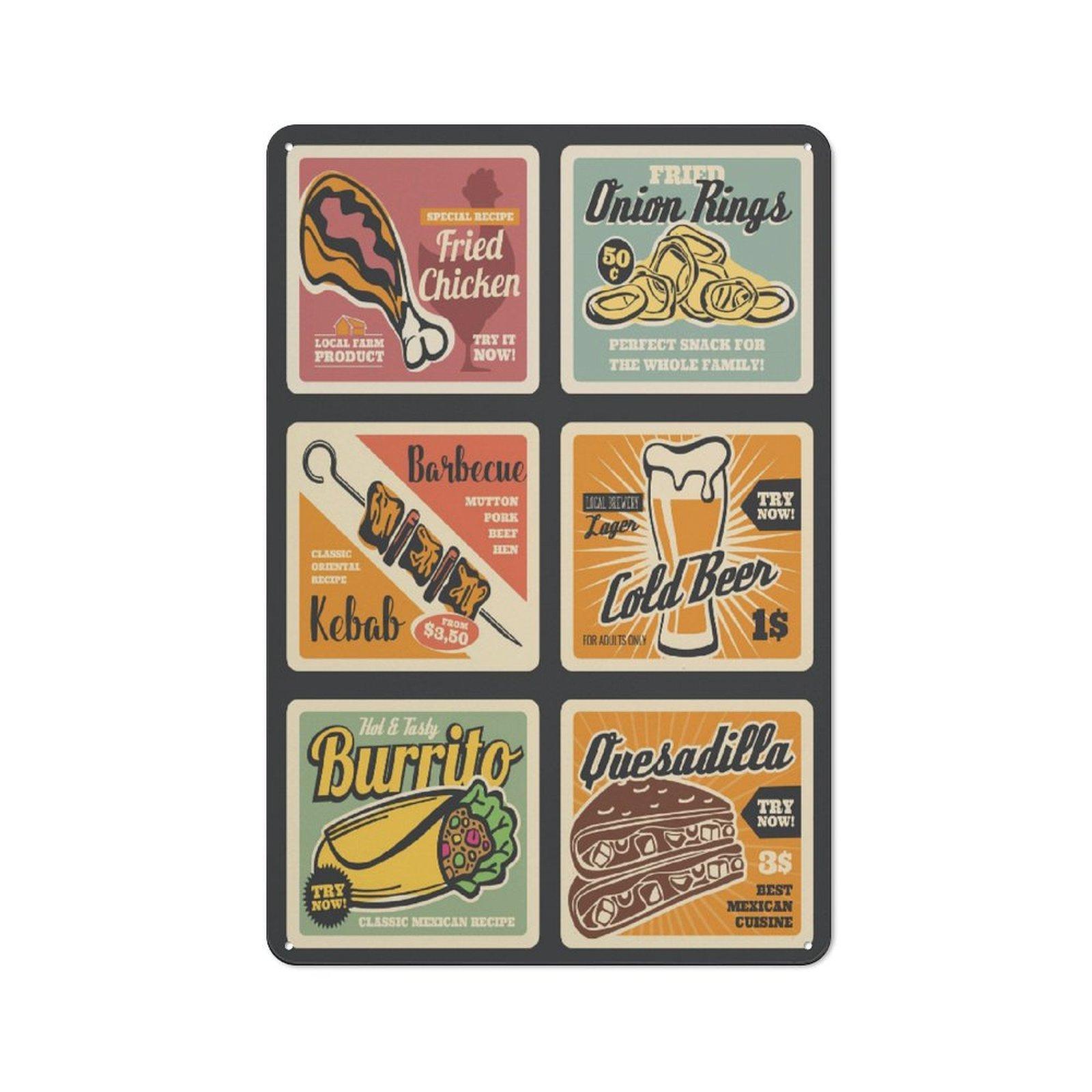 

1Pc Vertical Metal Tin Wall Sign Decor 2030cm / 3040cm Vintage Style Plaque For Home Cafe Bar Garage Living Room 20*30CM