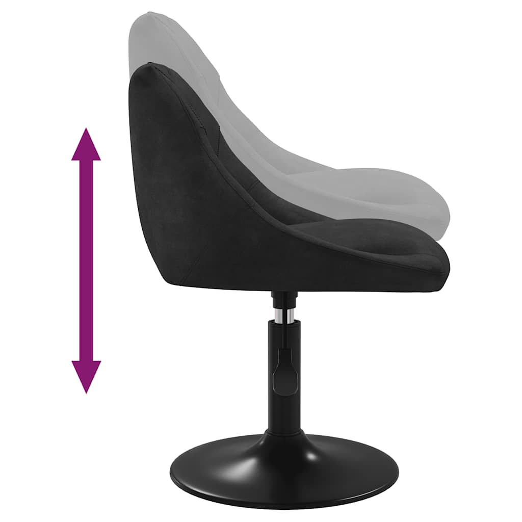 Dining Room Chairs 6 Pcs Swivel Black Velvet