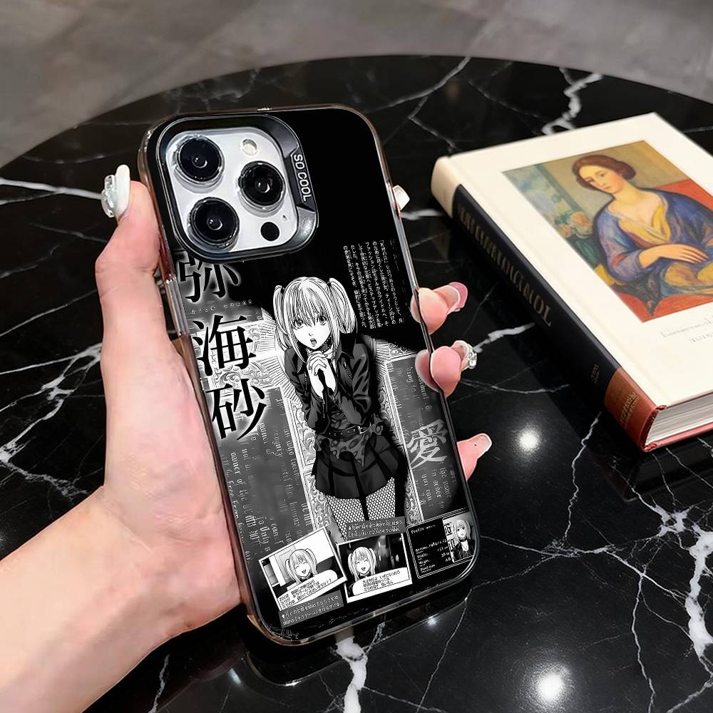 Death N-NoteS M-MisaS A-Amane-es Phone Case For iPhone 17,16,15,14,13,12,11 Plus,Pro Max,Colorful Silver Phone Case Funda Cover