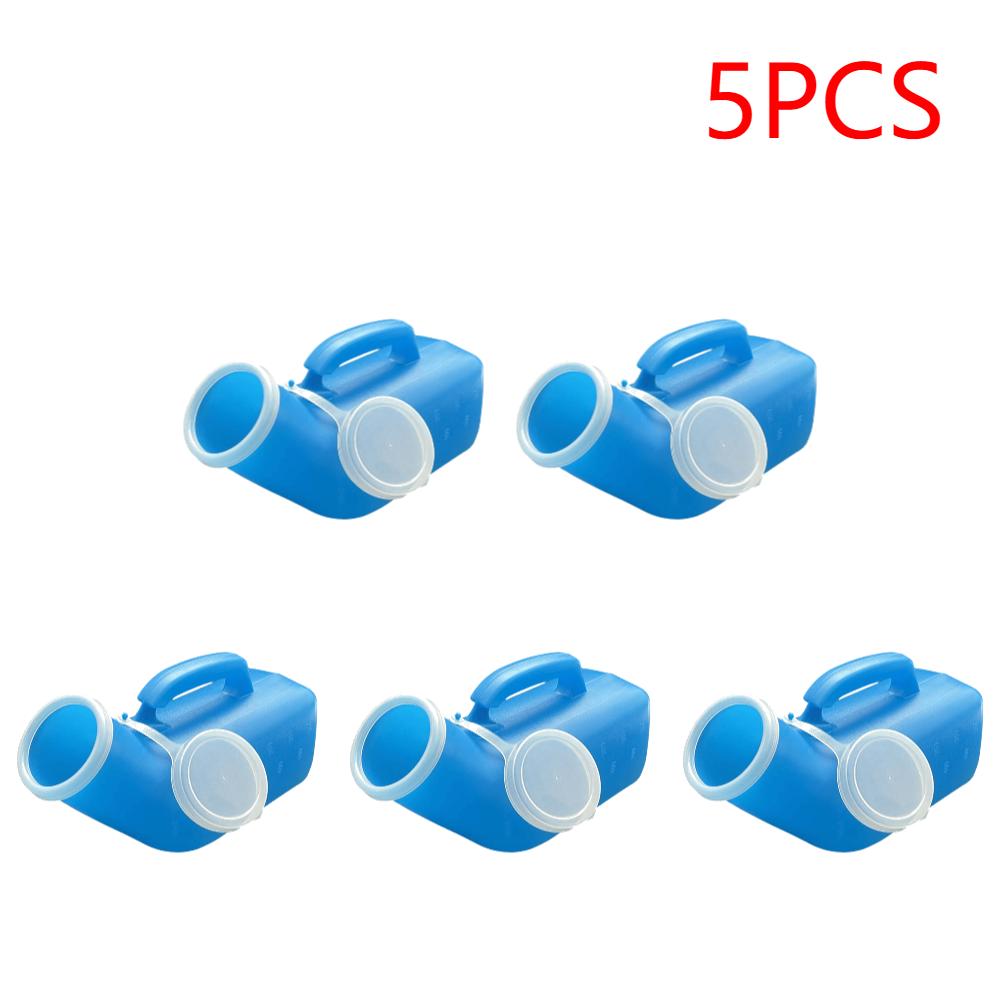 1-5Pcs 1200ml Pee Bottle Spill Proof Portable Urinal Plastic Mens Bedpan Bottle with Lid for Car Elderly and Incontinence