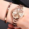 Fashionable Trendy Women's Digital Roman Dial Steel Band Watch