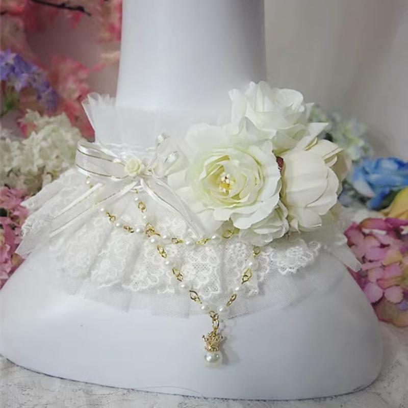 Lolita Original Fairy Gorgeous Chokers Flower Wedding Versatile Lolita Bow Lace Necklace Collar Neck Accessories