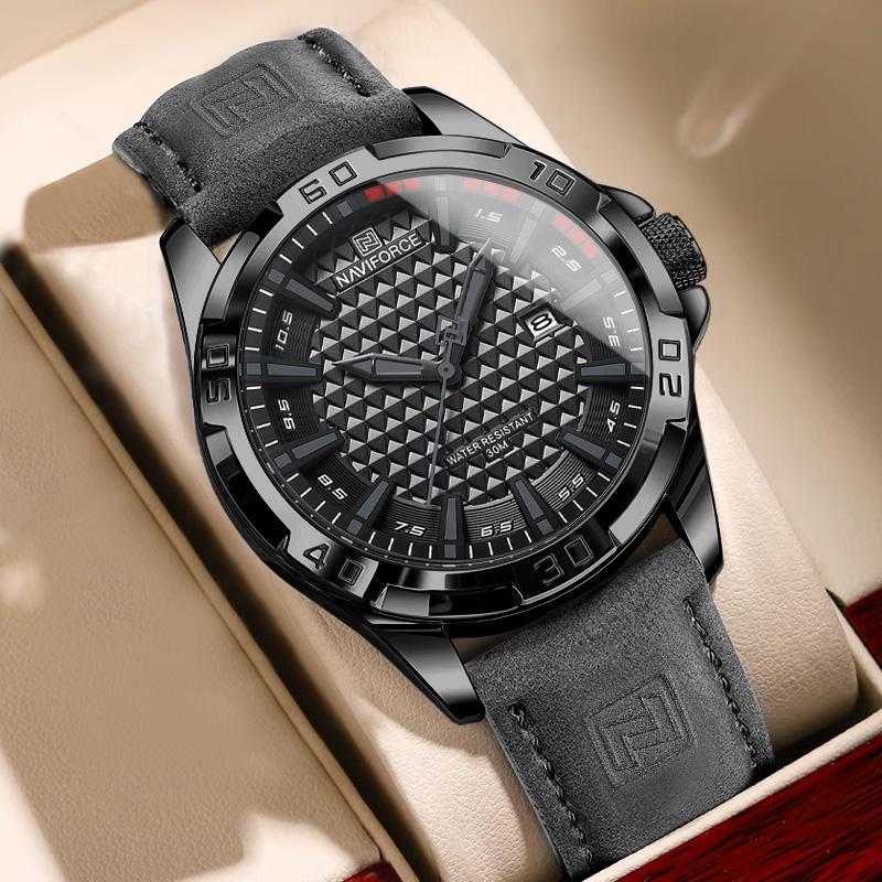 Naviforce Men's Blue Nf8023 Quartz Calendar Waterproof Day Date Watch
