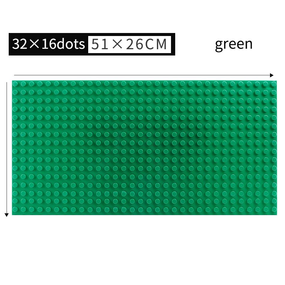 

7 цветов, совместимые с большими кирпичами, опорная плита, сделай сам, большой строительный блок, опорная плита, городские строительные игрушки для детей Green