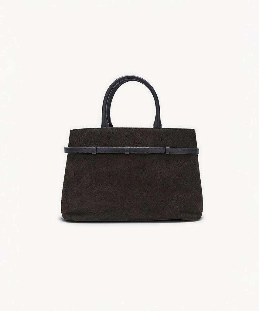 Clave Luna Suede Dark Brown Tote Bag